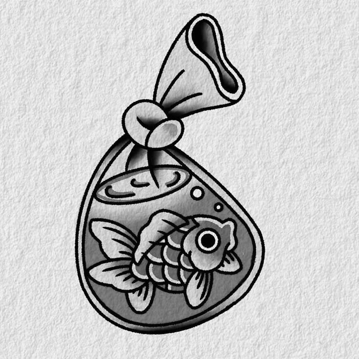 an image of a goldfish in a drop of water with a bow on its head