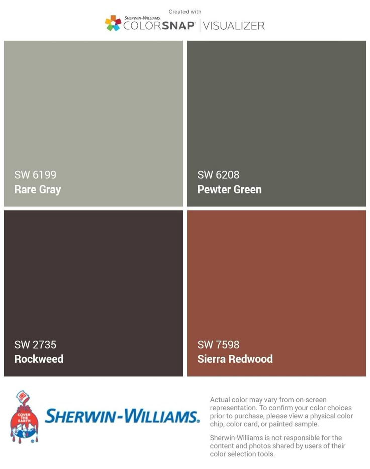 the color scheme for sheryln - williams's new paint colors, including brown and