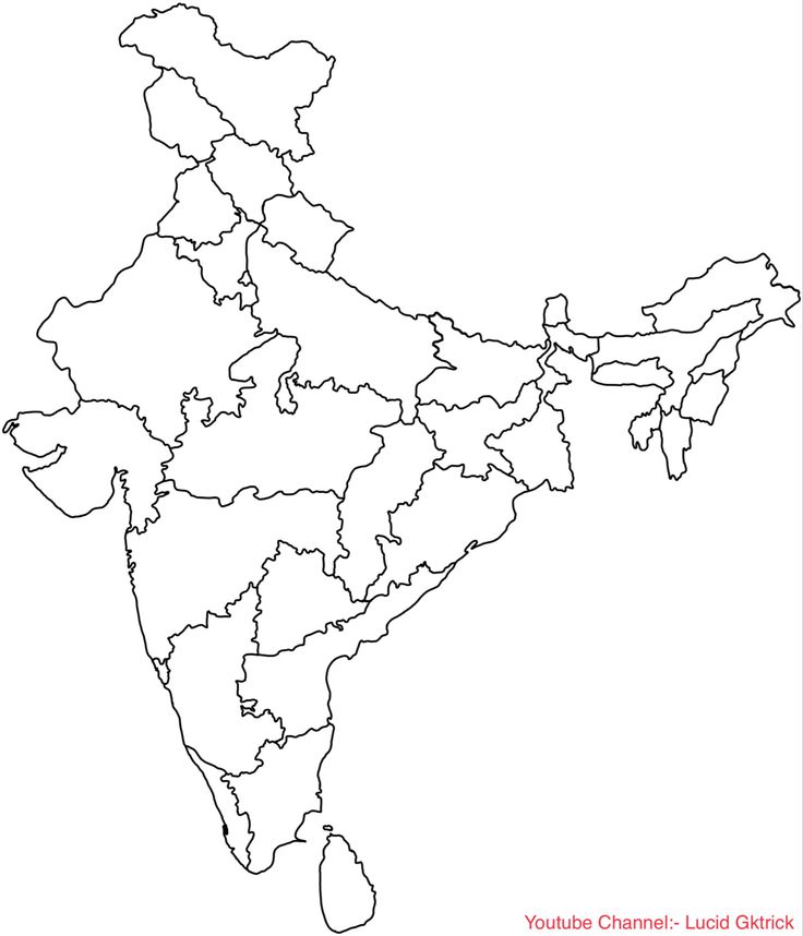 the outline map of india with names