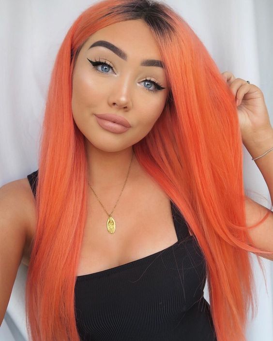 Women's fashion on gorgeous orange straight hairstyle #vshowhair #Haircolor #orange #straighthair #blackwomen #blackgirlmagic #fashion #style #beauty #beautytips #eyeshadow #lashes #humanhair #virginhair Long Orange Hair, Ombre Straight Hair, Cheveux Oranges, 2019 Hairstyles, Sunset Ombre, Honey Blond, Dark Fall Hair, Hair Color Orange, Arctic Fox Hair Color