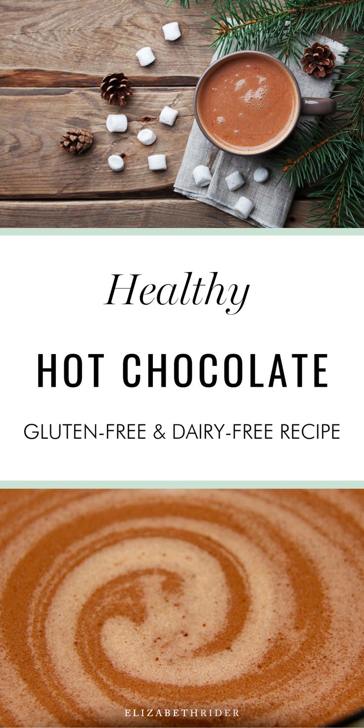 the recipe for healthy hot chocolate is shown