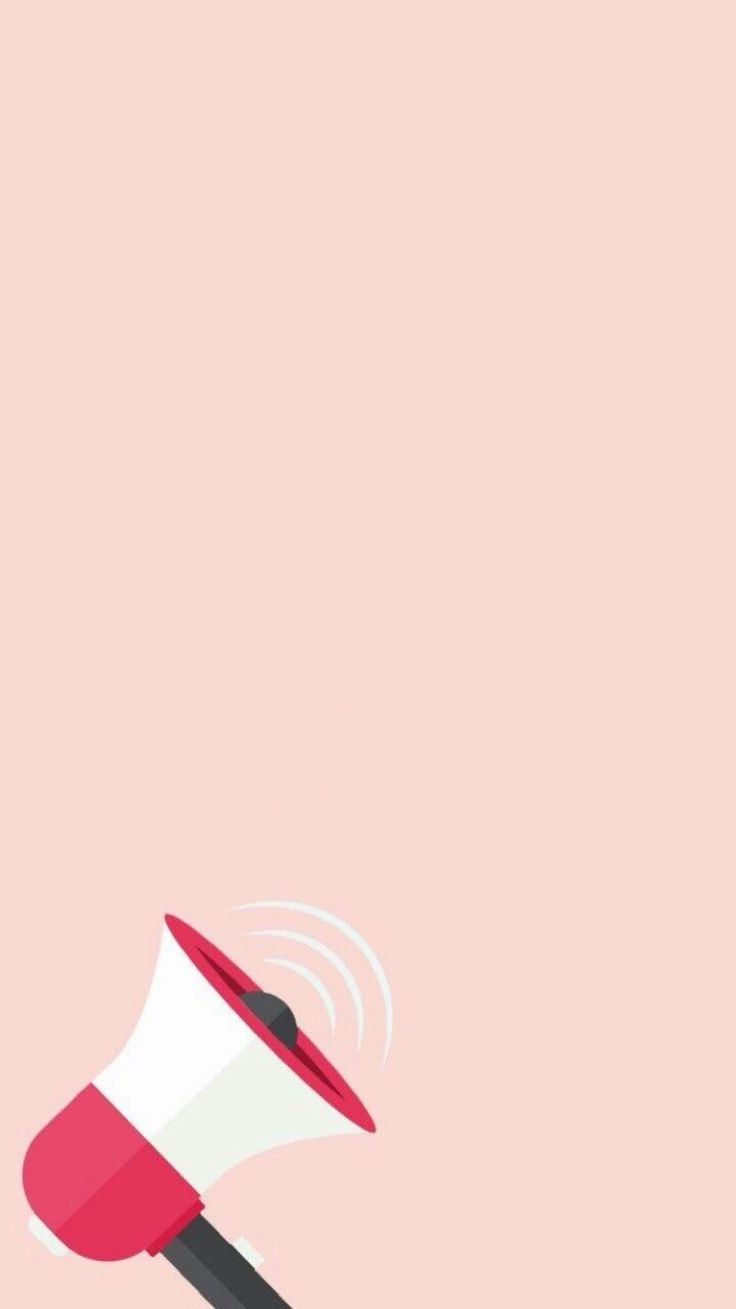 a red and white megaphone on a pink background