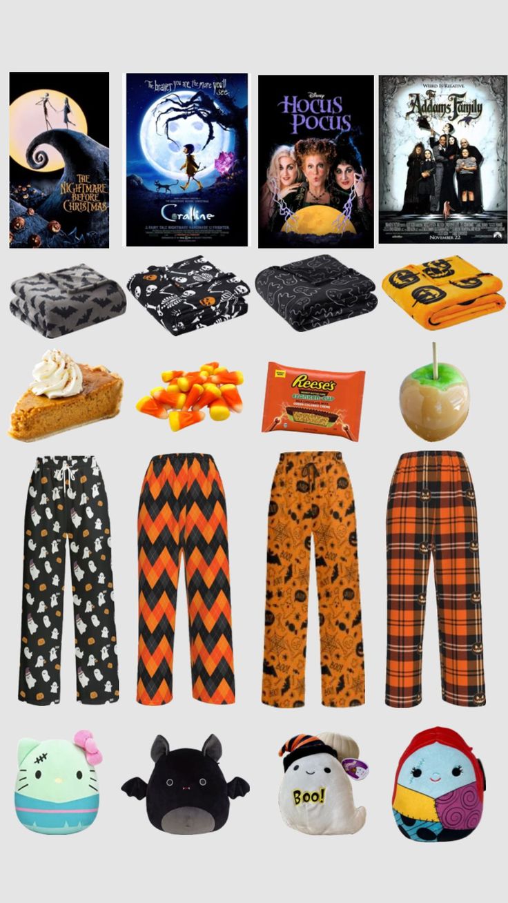 an assortment of halloween items are shown in this image