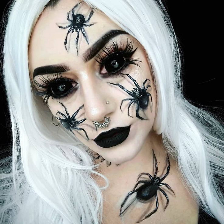 Scary Spider Makeup, Spider Queen Makeup, Spider Makeup, Spider Witch, Spider Theme, Spfx Makeup, Clown Halloween Costumes, Spider Queen, Spiders Scary