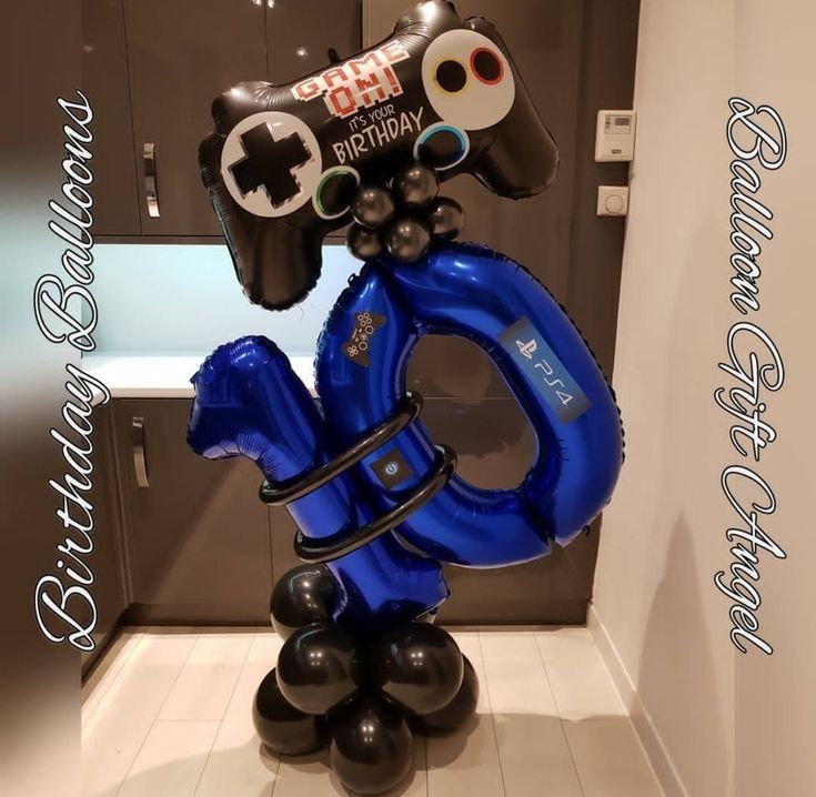 an inflatable balloon shaped like a dog with a camera attached to it's neck