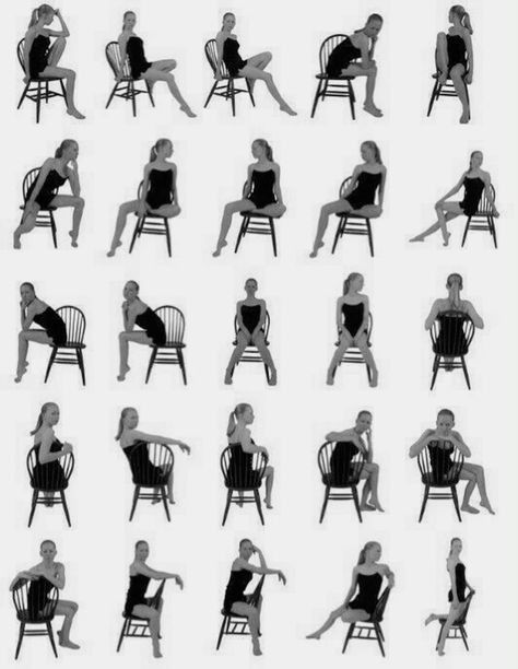 black and white photograph of people sitting in chairs with their legs crossed, all facing the same direction