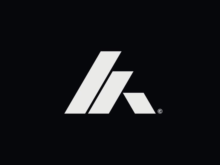 the letter k is made up of two white lines on a black background, and it appears to be overlapping