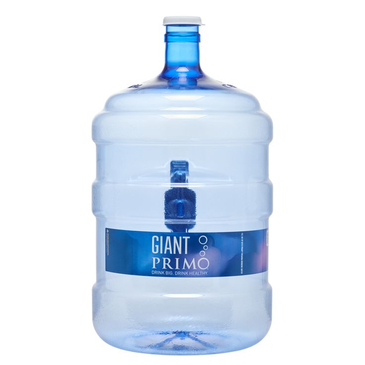 a large bottle of water on a white background