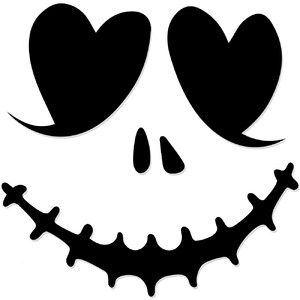 a skull with two hearts on it's face is shown in black and white