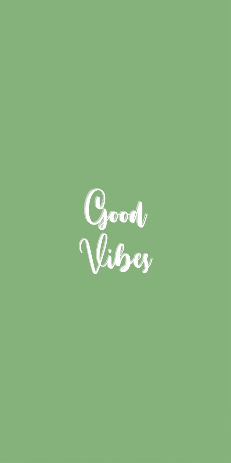 the words good vibes written in white on a green background