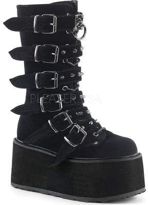 Demonia Damned 225 Platform Buckle Boot (Women's) Boots Shoes Women, Galaxy Converse, Galaxy Vans, Cool Autumn, Goth Shoes, Goth Boots, Gothic Boots, Demonia Shoes, Tokyo Street Fashion