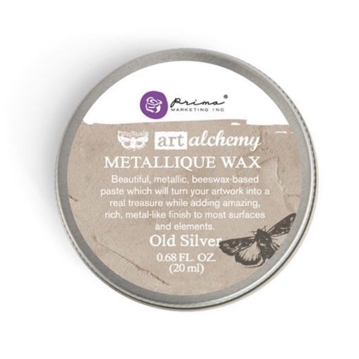 the metallique wax is an old silver tin with a butterfly on it's side