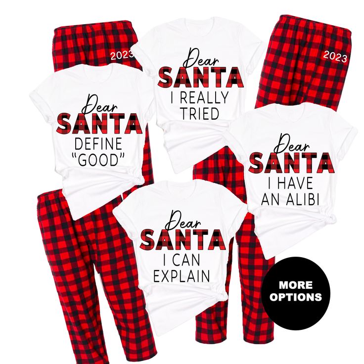 "Matching Family Christmas Shirts are a must have for the 2023 holiday. These family Christmas shirts make the perfect Christmas pajamas for your holiday photos. The family shirts come with a variety of Dear Santa phrases so your whole group can get matching Christmas shirts and select the phrase that fits them best. These Dear Santa phrases with a buffalo plaid design will make for the cutest family photos. Christmas Group Shirts will make your Christmas celebration fun and cute! SHIRT COLOR: W Christmas Pj Set Family, Cute Family Christmas Pajamas, Matching Family Christmas Pajamas Shirts, Diy Christmas Pajamas Family, Diy Christmas Pajamas, Christmas Pjs Ideas, Cricut Christmas Pajamas Family, White Christmas Sleepover Sets, Casual White Christmas Sets