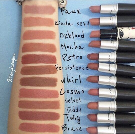 Shades Of Lipstick, Mac Make Up, Makeup Tutorial Mac, Mac Lipstick Swatches, Mac Lipstick Shades, Make Up Designs, Drugstore Lipstick, Lipstick Kit, Pinterest Makeup