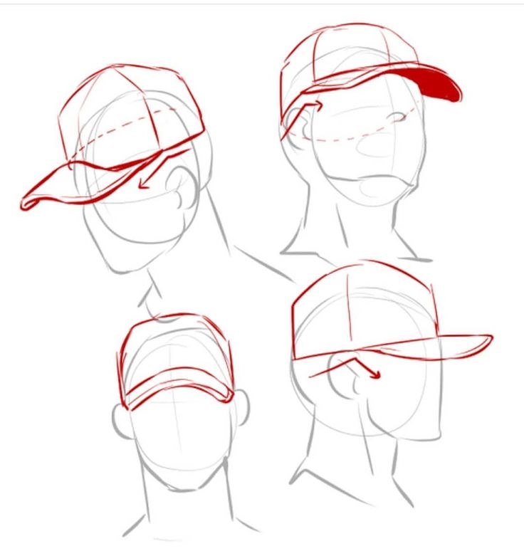 how to draw baseball caps step by step