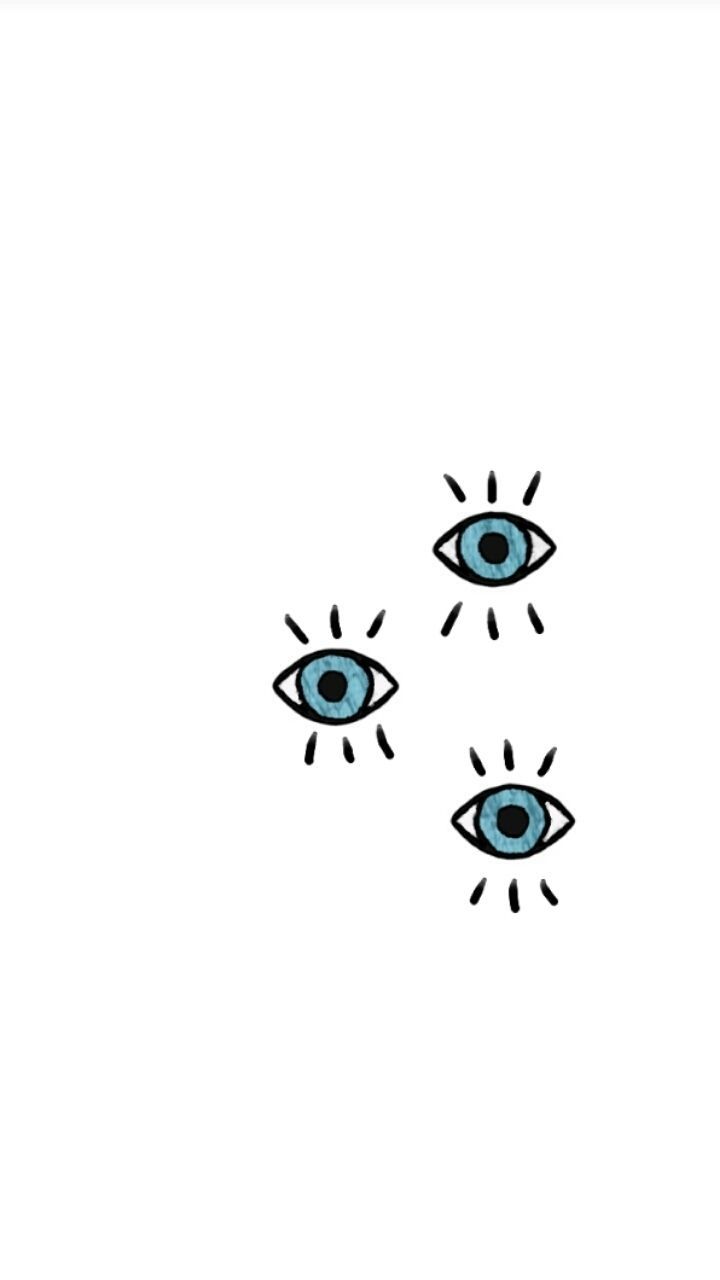 an image of three blue eyes on a white background