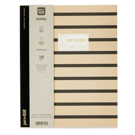 a notebook with black and white stripes on it