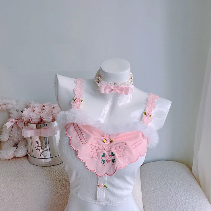 Strawberry-Flavored Powdery Snowcones Cottagecore Fairycore Princesscore Coquette Kawaii Top with Optional Choker Set – Starlight Fair Kawaii Moodboard, Cutecore Fashion, Gothic Punk Fashion, Kawaii Store, Style Kawaii, Fairytale Fashion, Accessories Pink, Harajuku Outfits, Bow Top