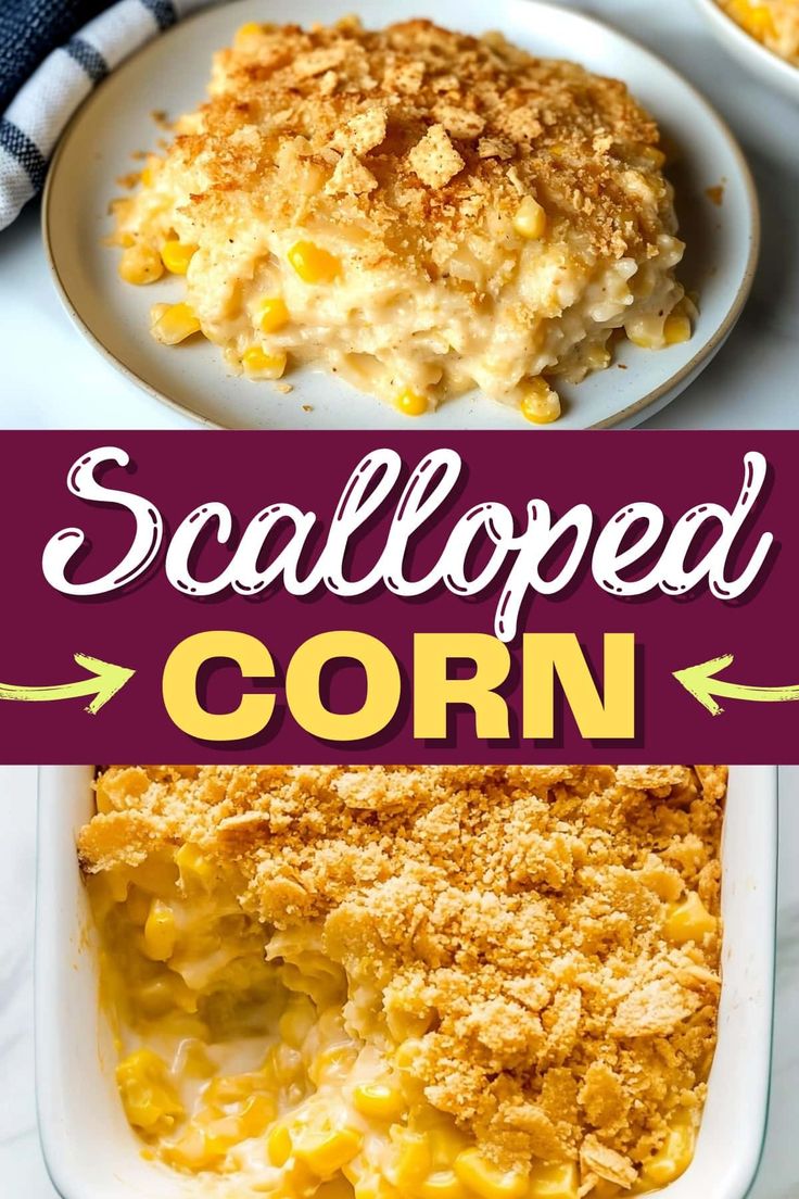 this scalloped corn casserole is the perfect side dish for thanksgiving