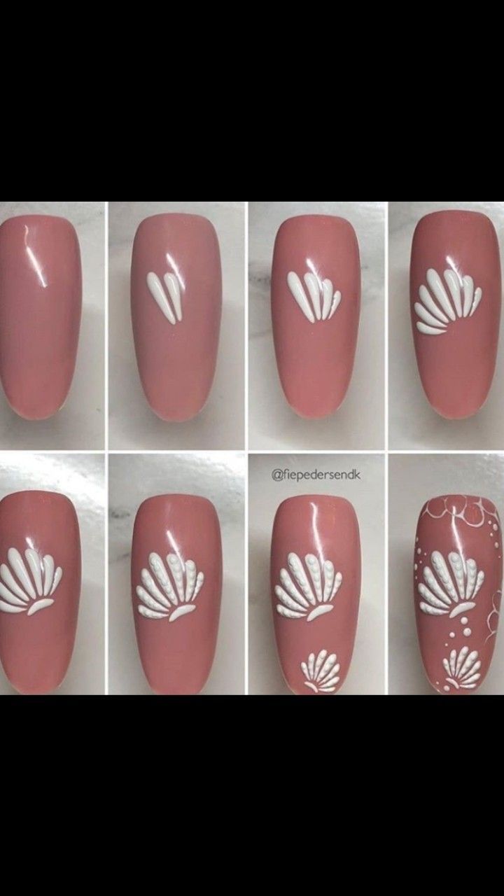 Seashell Nail Art Tutorial, Sea Manicure Ideas, Diy Mermaid Nails, Ocean Gel Nails, Beach Nail Designs Ocean, Ocean Nails Designs, Sea Nails Designs, Sea Inspired Nails, Seashell Nail Art