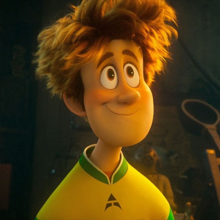 an animated character with red hair wearing a yellow shirt