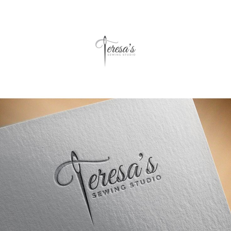 the logo for feresa's sewing studio is shown on top of a white paper