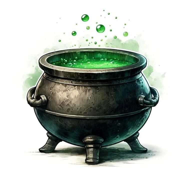 a large metal pot with green liquid coming out of it's top and bottom