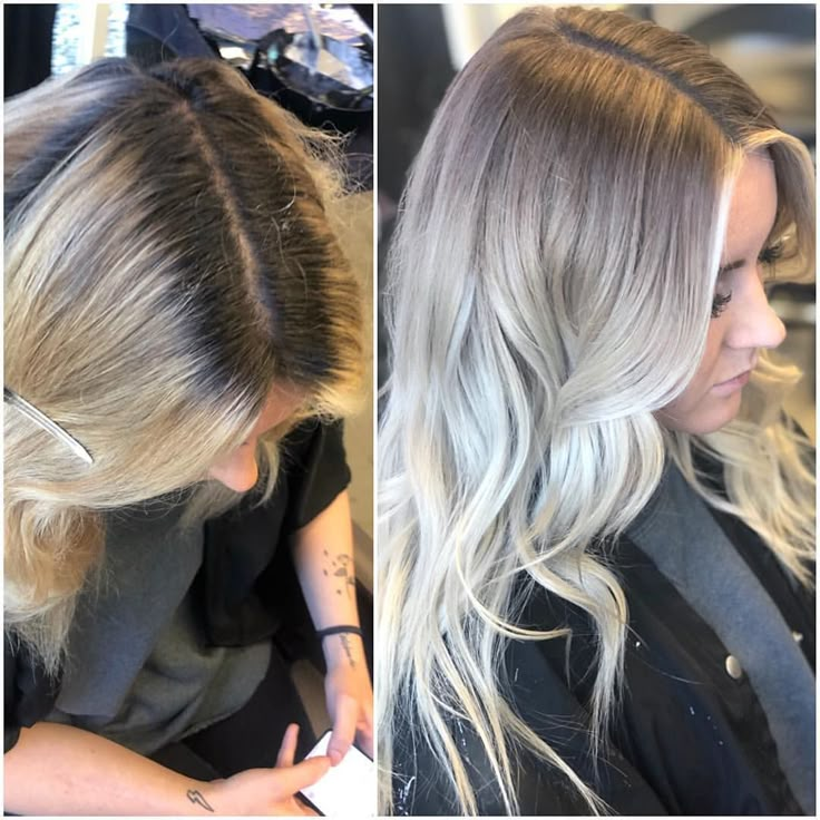 How to get rid of solid harsh roots and blend your natural root color for a seamless blend 💕�💕 #blonde #highlights #balayage #hairpainting… Root Smudge, Blonde Hair Care, Tan Skin Blonde Hair, Ash Blonde Hair Colour, Icy Blonde Hair, Ash Blonde Balayage, Root Color, Blonde Roots, Ash Blonde Hair