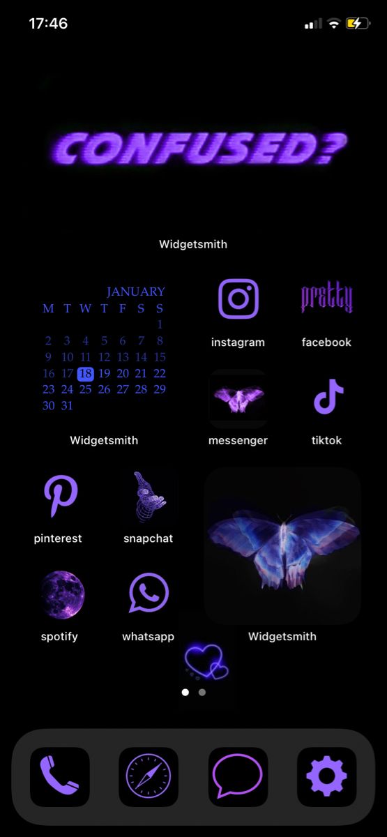 an image of a phone screen with the words confused on it and icons in purple