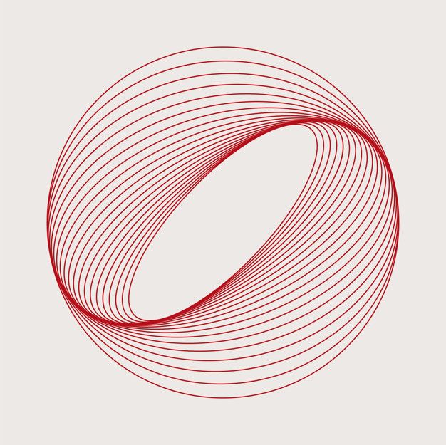 an abstract red circle on a white background