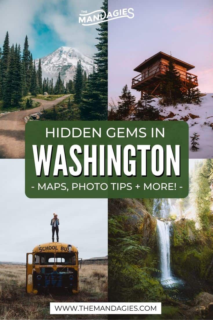 the hidden gems in washington maps, photos and more with text overlaying it