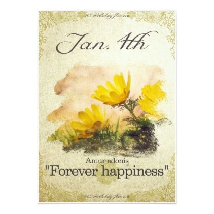 a greeting card with yellow flowers and the words,'forever happiness'on it