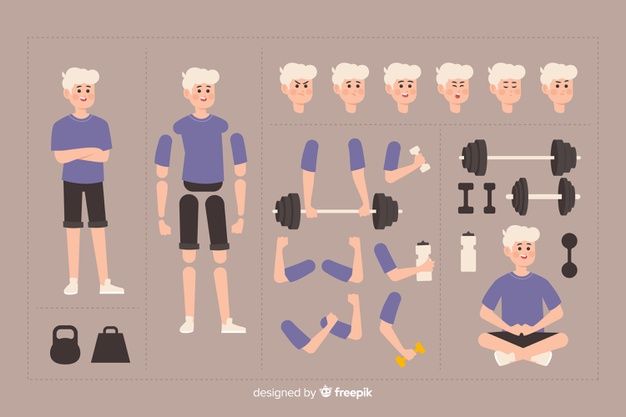 an old man is doing exercises with dumbbells and other equipment for his body