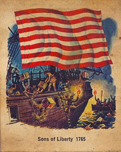 an old book with the american flag on it