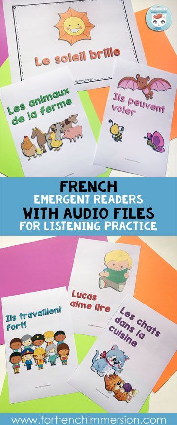 french emerger readers with pictures for beginning and ending practice, including the following words