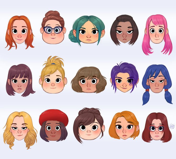 an image of different colored hair styles