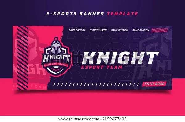 Knight Esports Gaming Banner Template Logo Stock Vector (Royalty Free ...