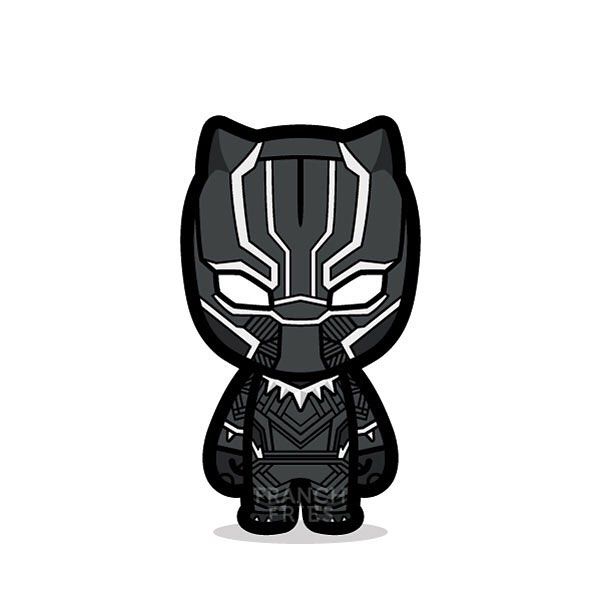 the black panther character is standing in front of a white background