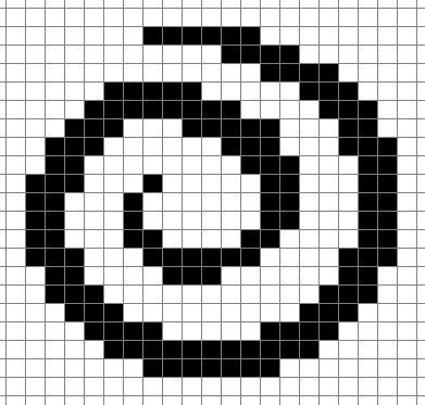 a black and white cross stitched pattern with the letter c in it's center