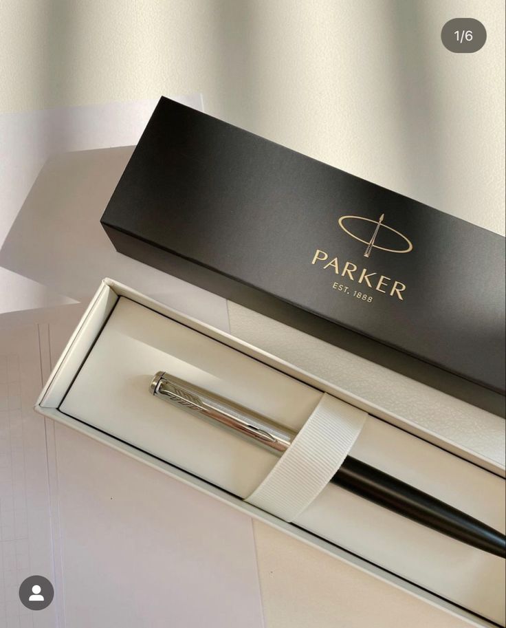 the parker rollerball pen is in its box and ready to be used as a gift