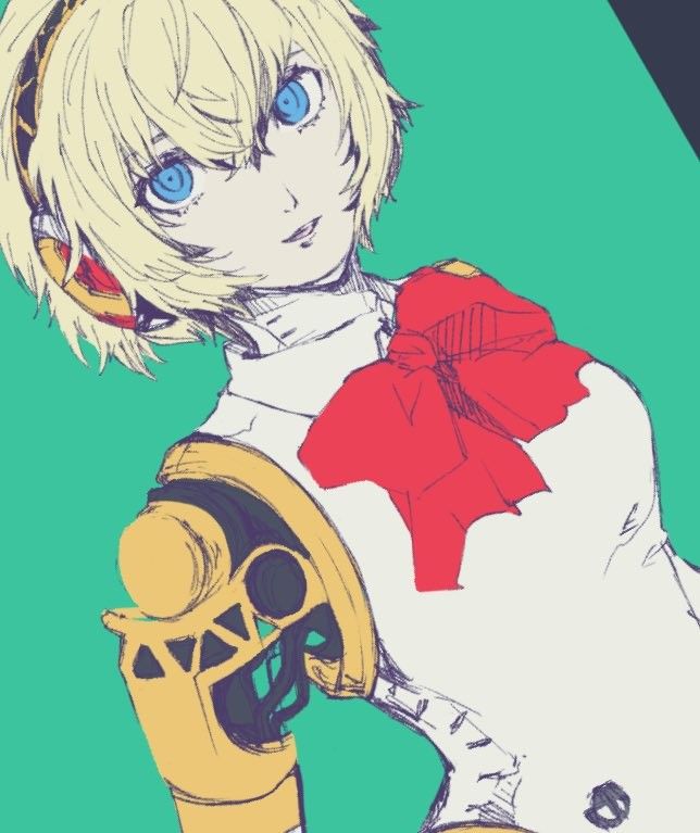 an anime character with blue eyes and blonde hair holding a yellow fire extinguisher