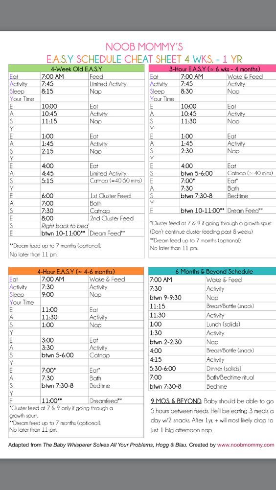 the printable sample schedule for each student's school year, with their numbers and times