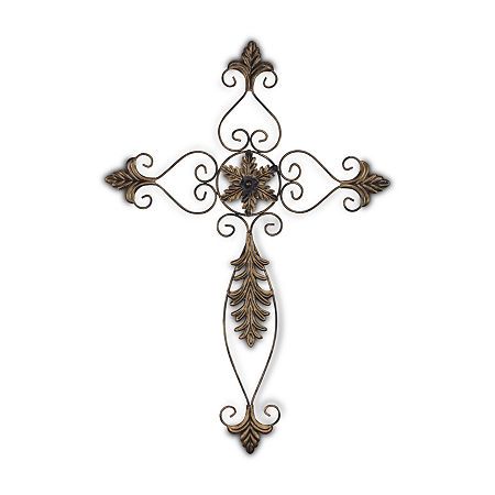 a metal cross with an ornate design on it