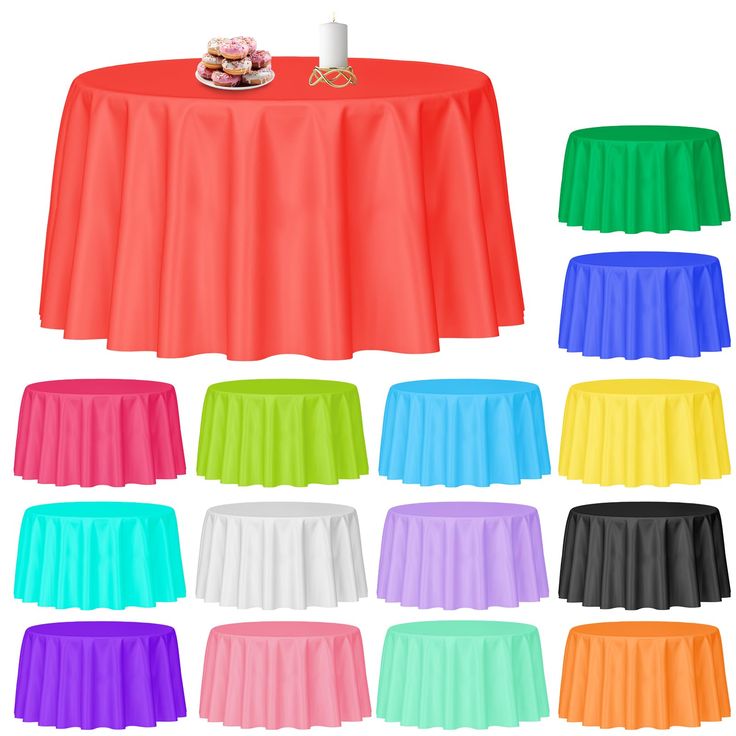 table cloths with different colors and sizes