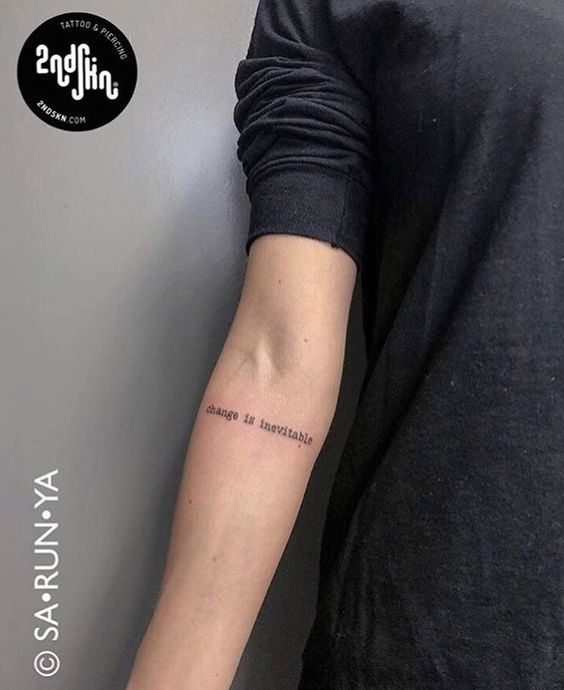 a person with a small tattoo on their arm and the words, always be beautiful