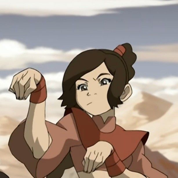 an animated avatar is shown in front of the sky and clouds, with one arm raised up