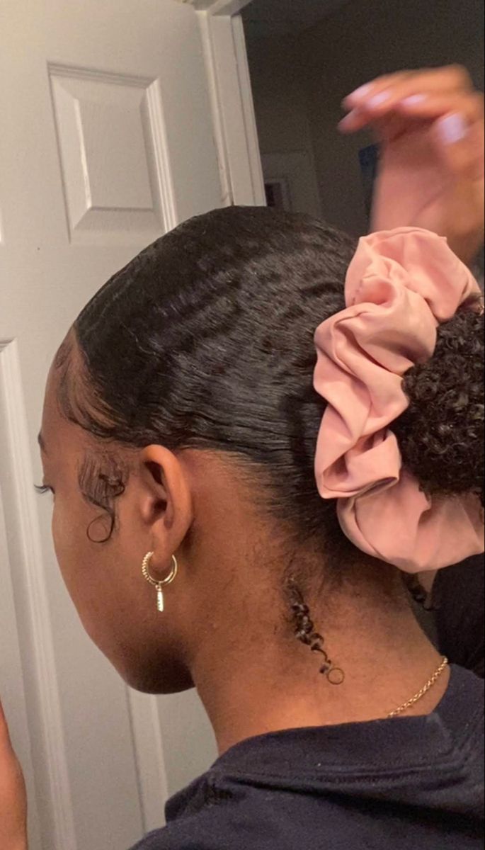 Low Sleek Bun Natural Hair, Back Bun Natural Hair, Slick Natural Bun, Slick Back On Short Natural Hair, Slick Back Bun 4c Hair, No Part Slick Back Bun Natural Hair, Side Part Slick Back Bun Natural Hair 4c, Middle Part Bun Natural Hair, Slick Back Bun Natural Hair Black Women