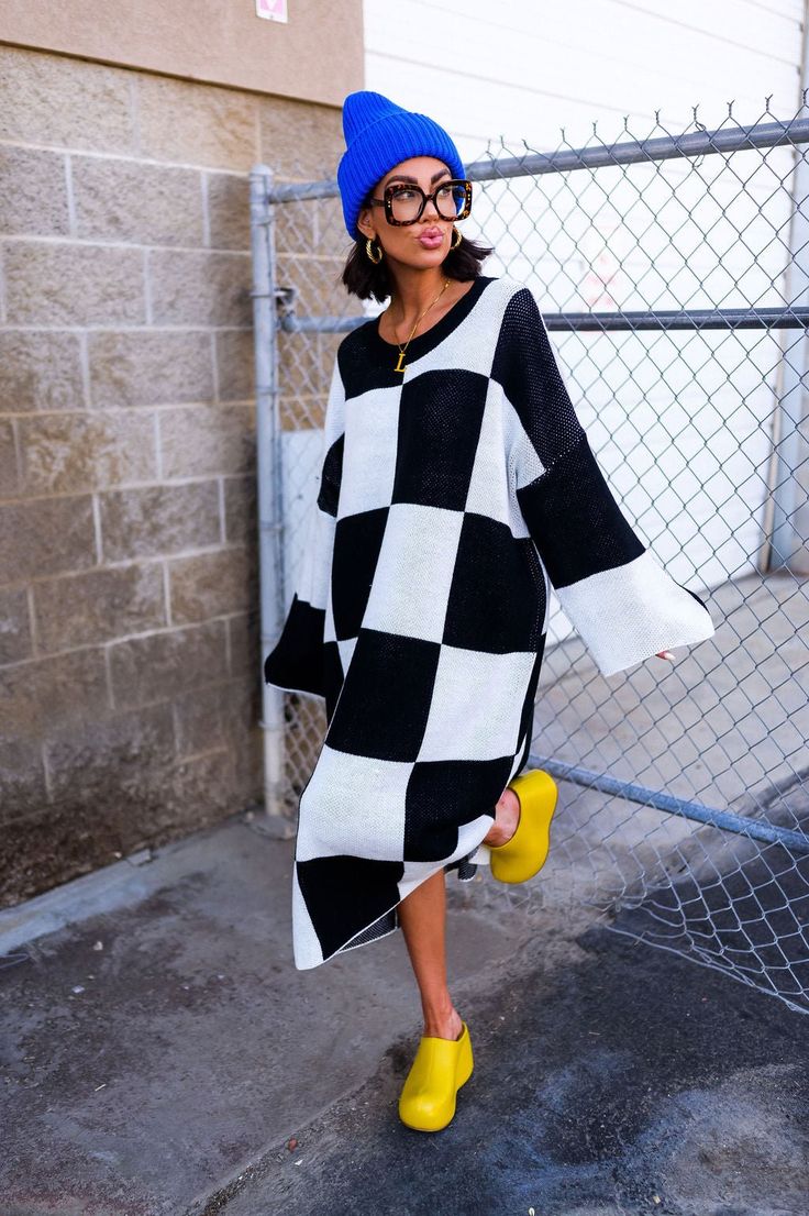 Literally Limitless Oversized Knit Dress Oversized Knit Dress, Dressed In Lala, Checker Pattern, Blazer Set, Favorite Dress, Get Dressed, Midi Length, Streetwear Fashion, Fashion Inspo Outfits