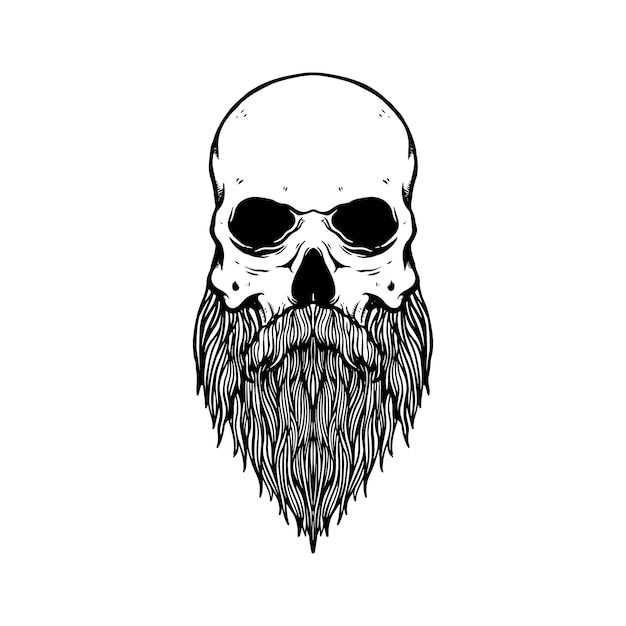 a skull with a beard and mustache