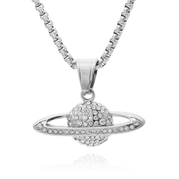 PRICES MAY VARY. High Quality Stainless Steel and Crystal Necklace. Necklace Weight:14.0g. 22" Box Chain,Chain Wide:2.5MM. Pendant Height:17MM(0.67IN),Width:31MM(1.22IN). Necklace is an ideal gift for Thanksgiving,Christmas,Valentine's Day,graduations,etc. PEAS Jewelry:
*Fashion simple pendant necklace.
*Christmas gifts,Birthday,Thanksgiving.
*Chain Necklace can perfectly match your various styles of clothes.
*If you are not satisfied with the product, please contact PEAS customer service staff. Silver Saturn Necklace, Chris Sturniolo Necklace Saturn, Saturn Pendant, Simple Pendant Necklace, Planet Pendant, Space Necklace, Saturn Necklace, Amazon Jewelry, Planet Necklace